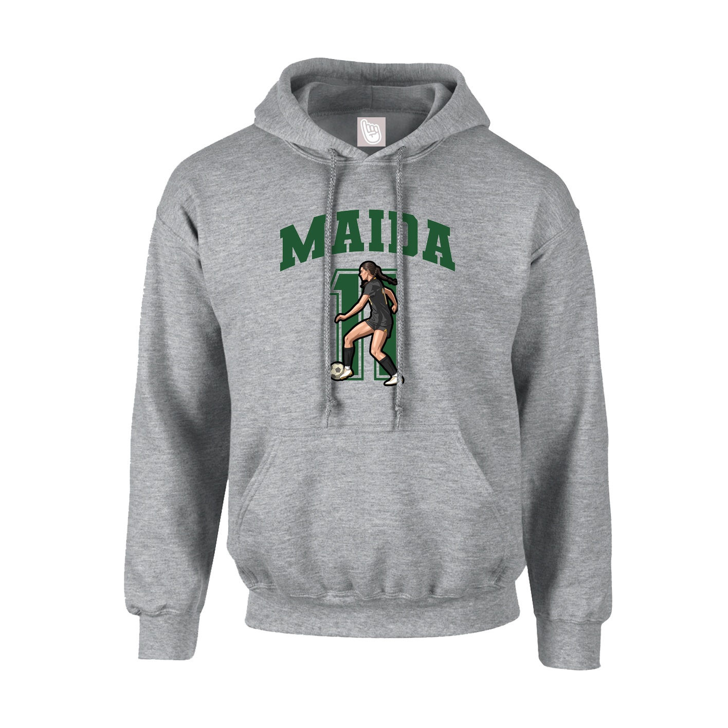 Youth Hoodie — Number in Grey