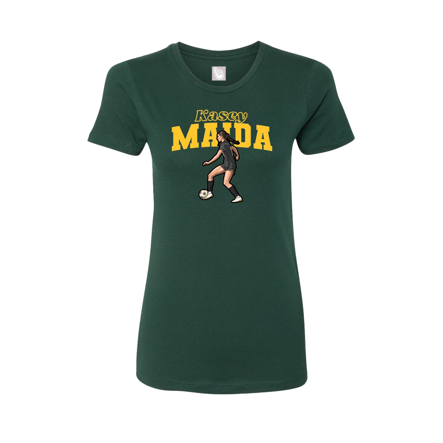 Womens Tee — Name Arch in Green