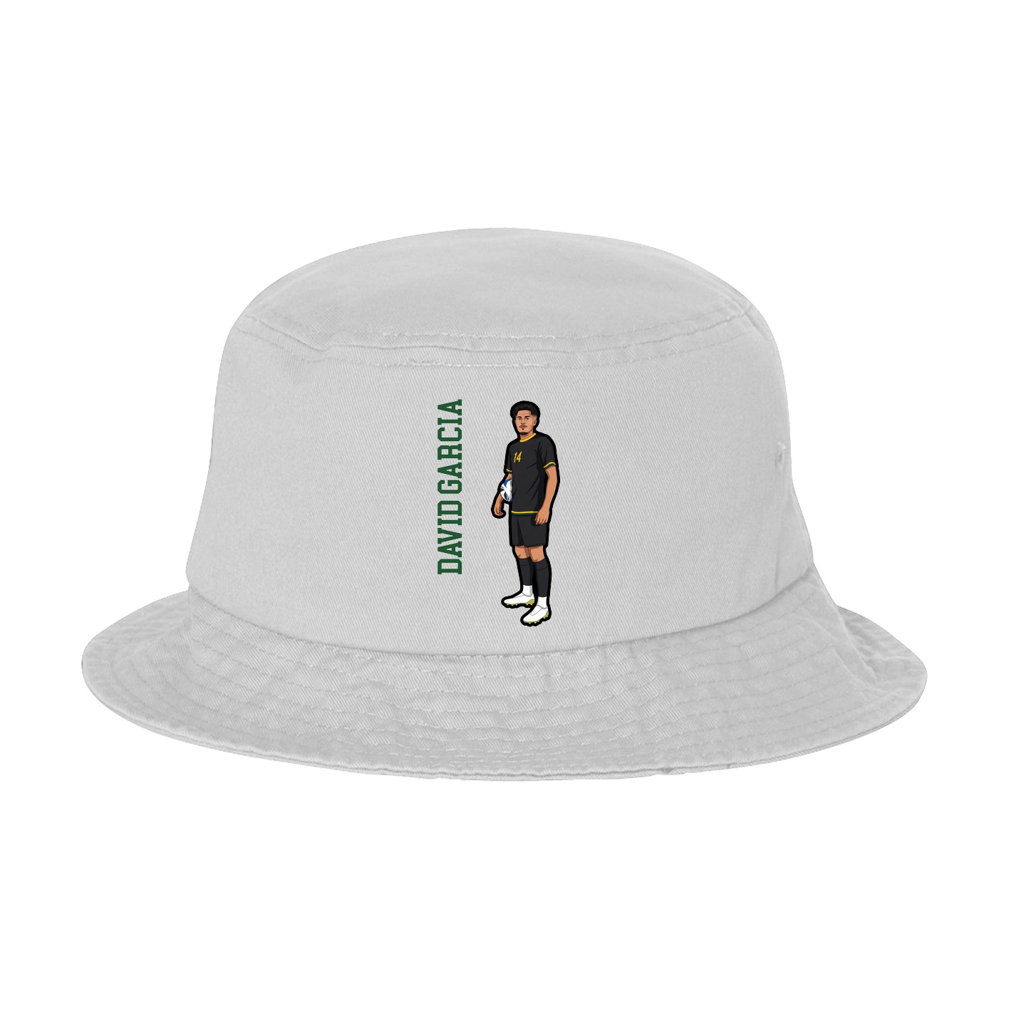 Bucket Cap — Name Vertical in White