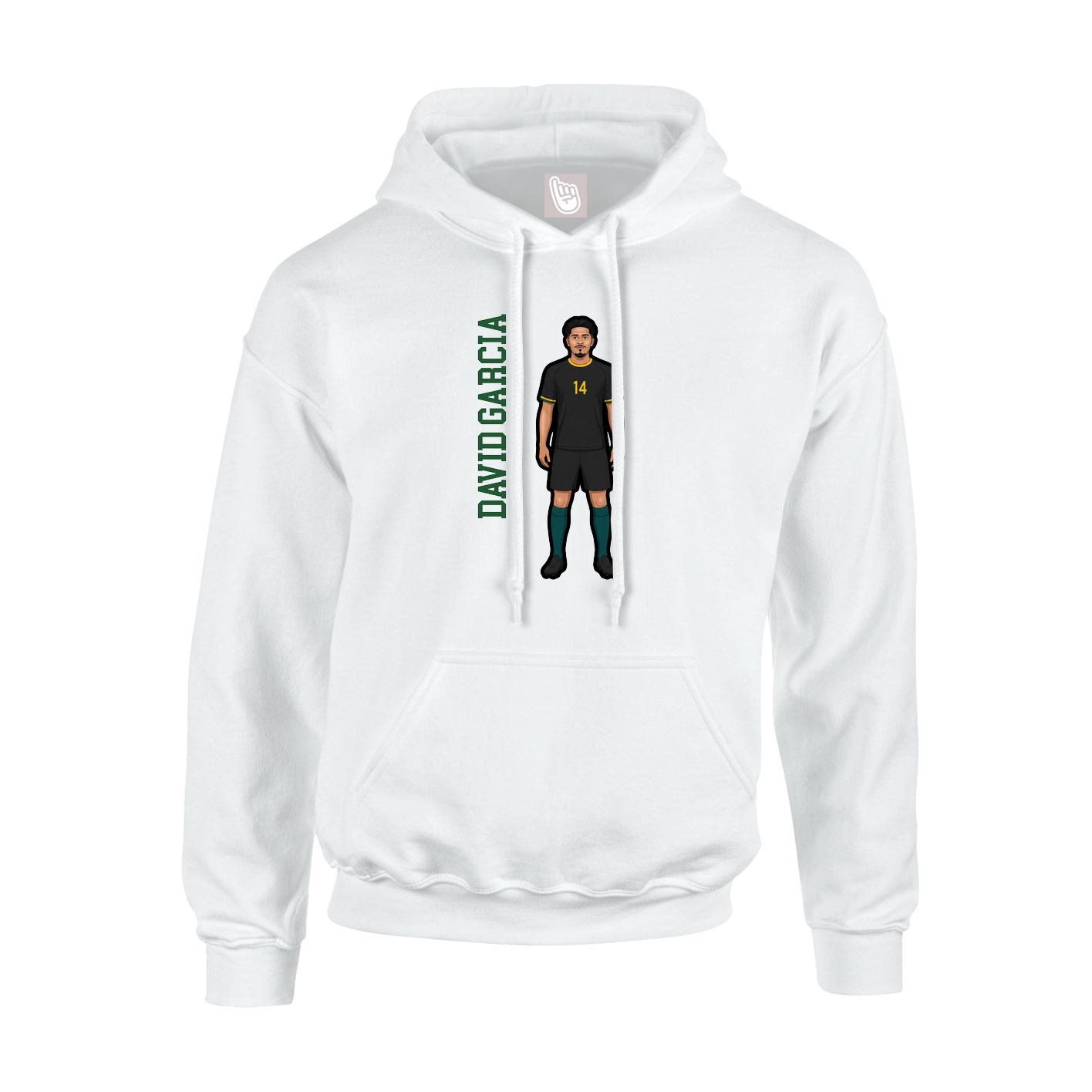 Youth Hoodie — Name Vertical in White