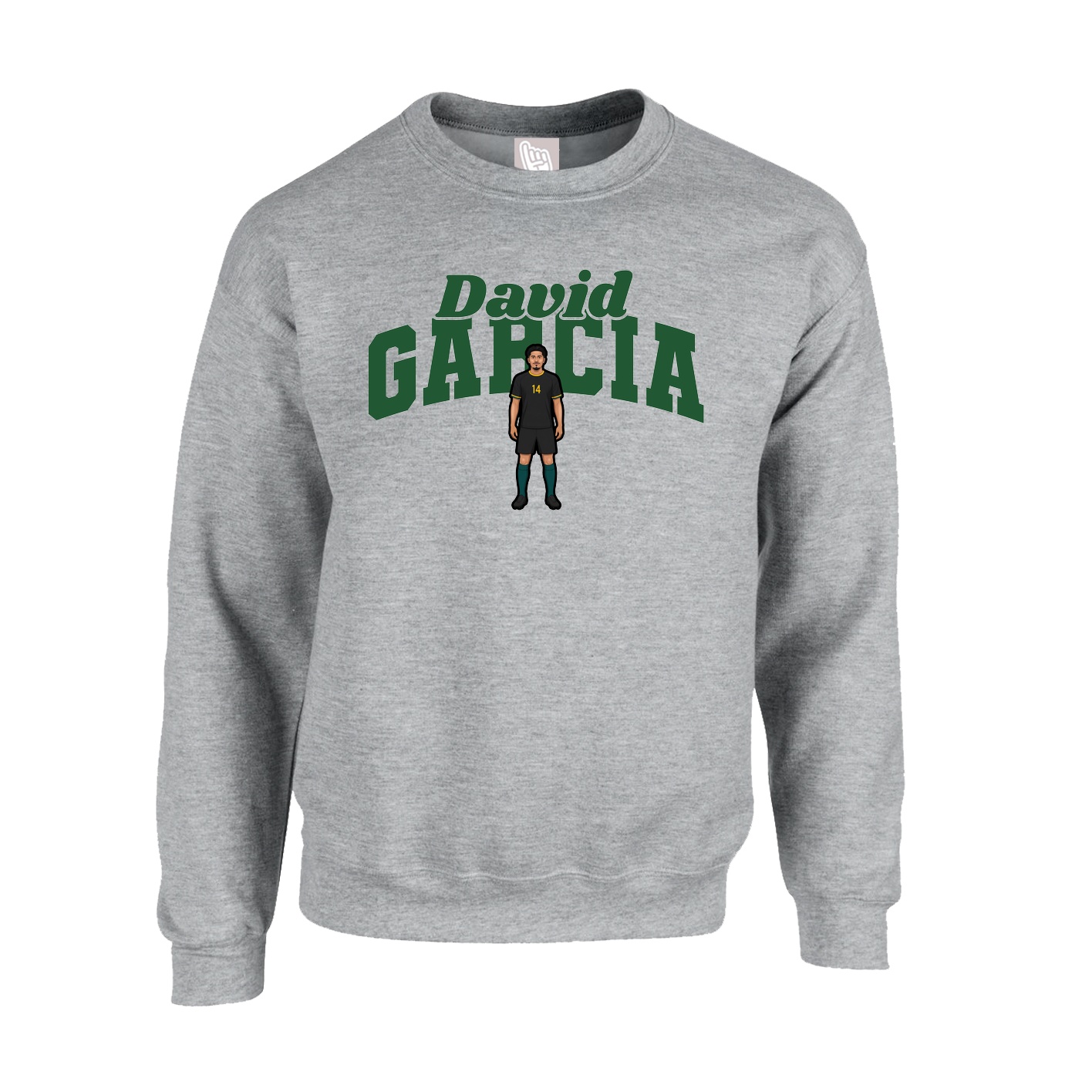 Fleece Crew — Signature Arch in Grey