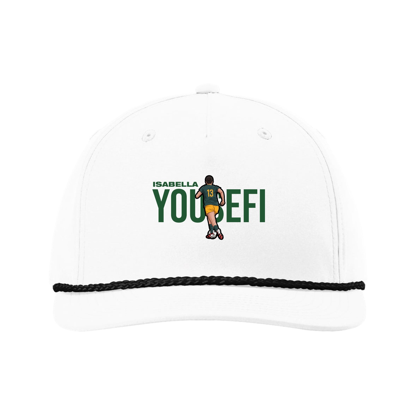 Five-Panel Classic Rope Cap — Player Name in White
