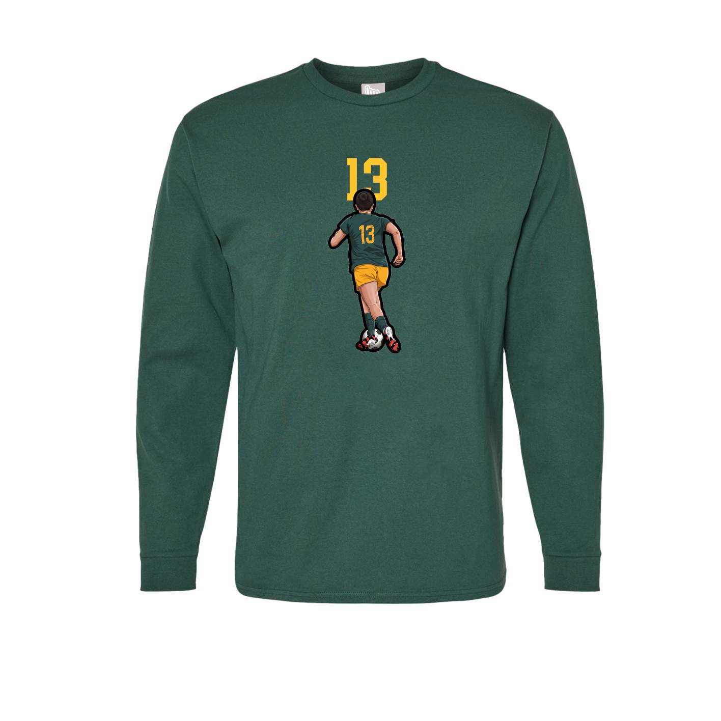 Long Sleeve Tee — Number Top in Green