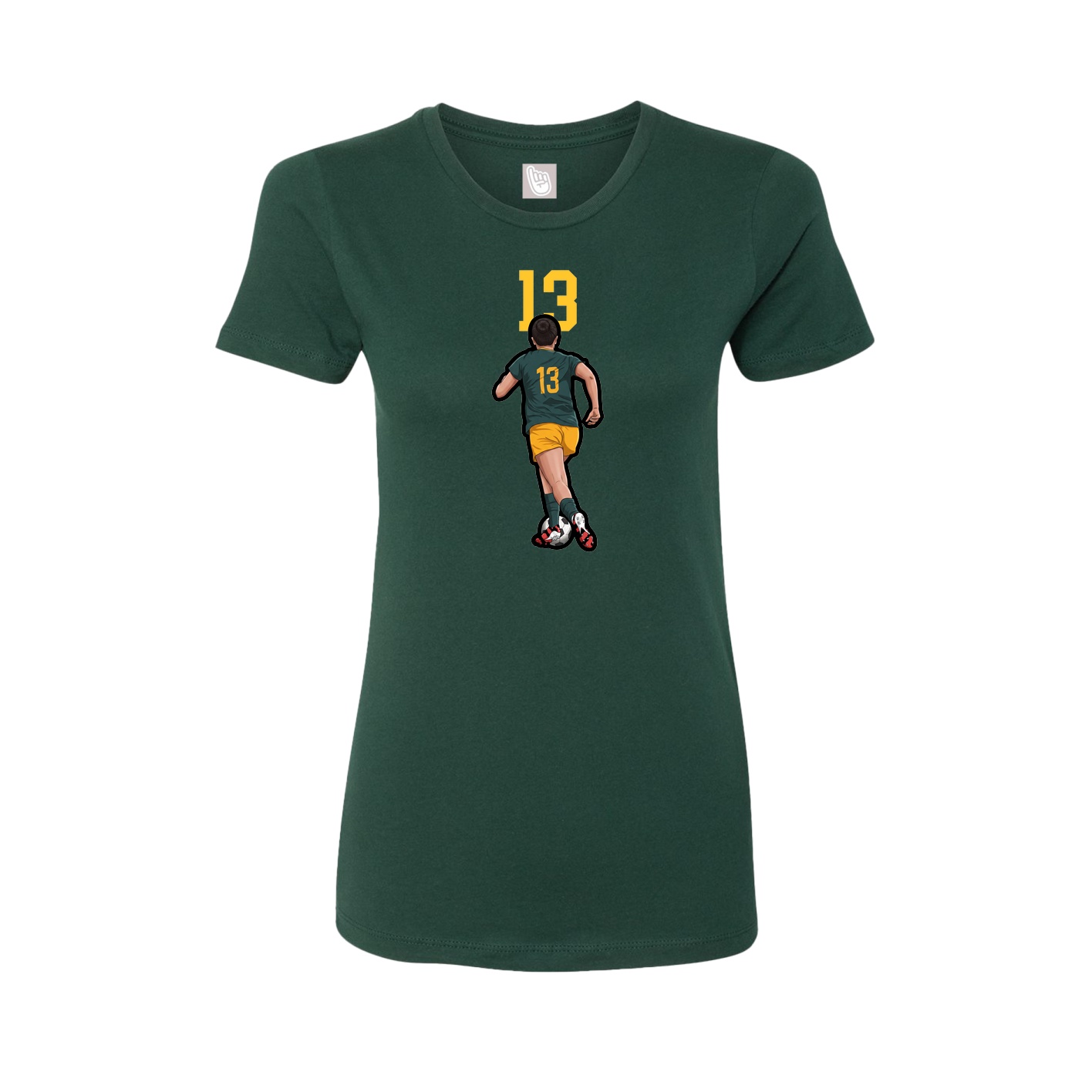 Fitted Women's Tee — Number Top in Green