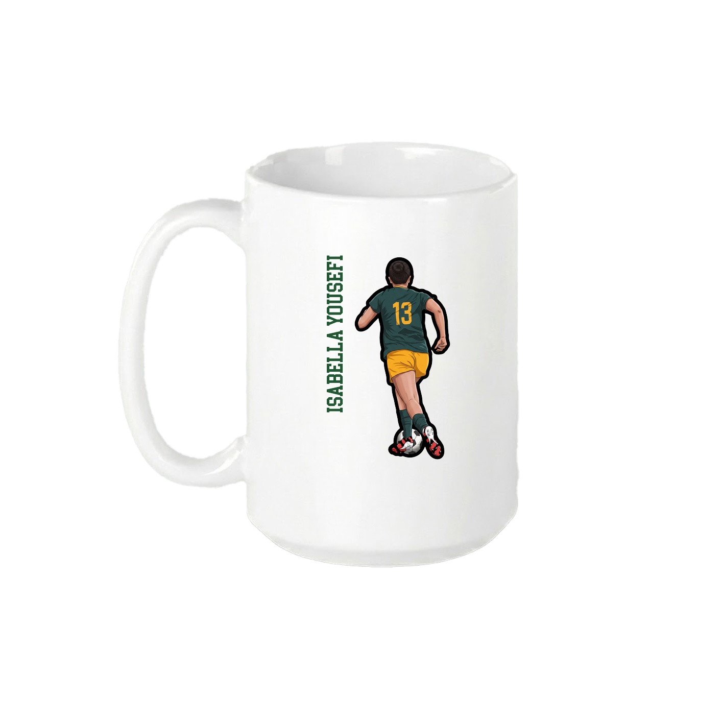 15oz Coffee Mug — Name Vertical in White
