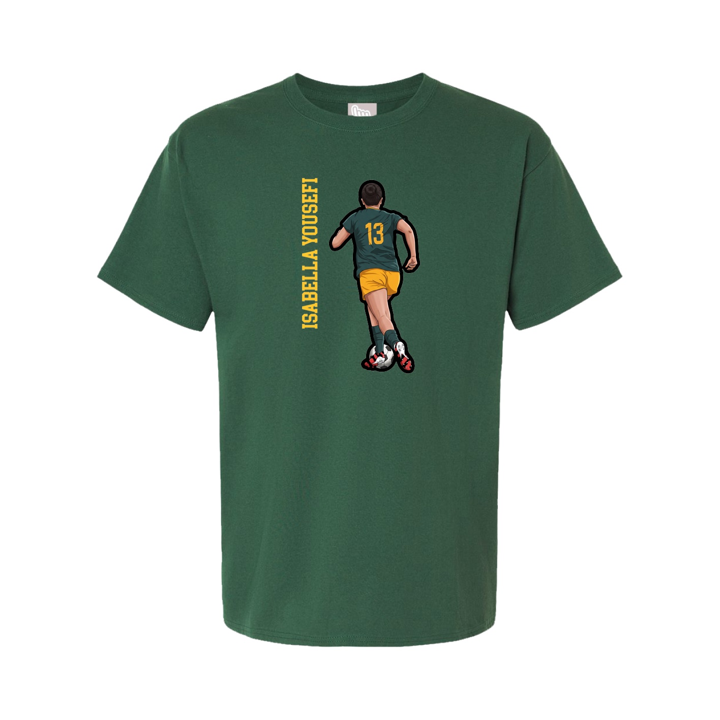 Tee — Name Vertical in Green