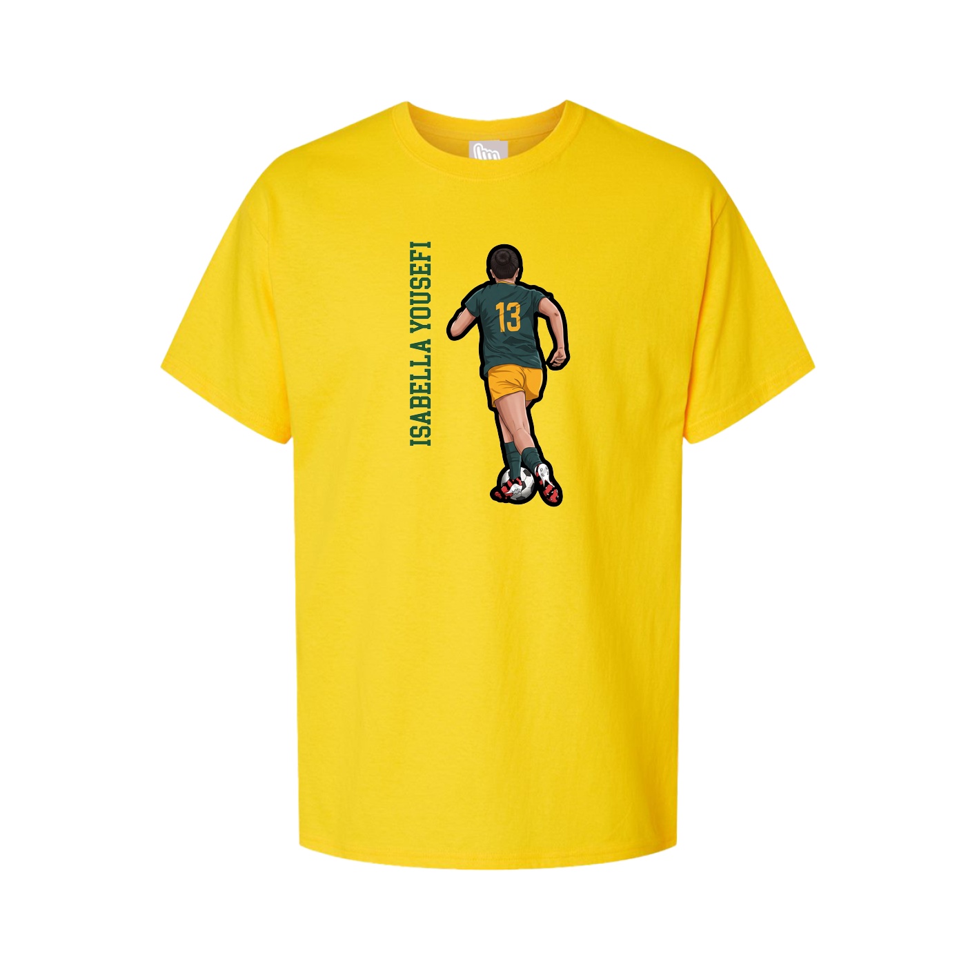 Youth Tee — Name Vertical in Gold