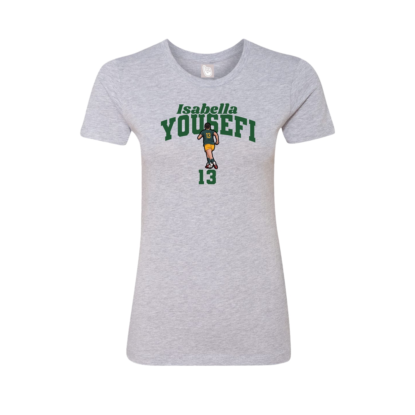 Fitted Women's Tee — Signature Arch in Grey