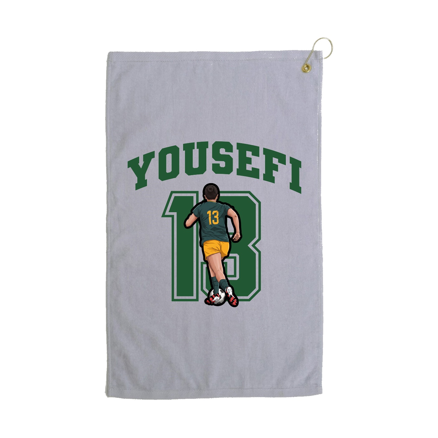 Golf Towel — Number in Grey