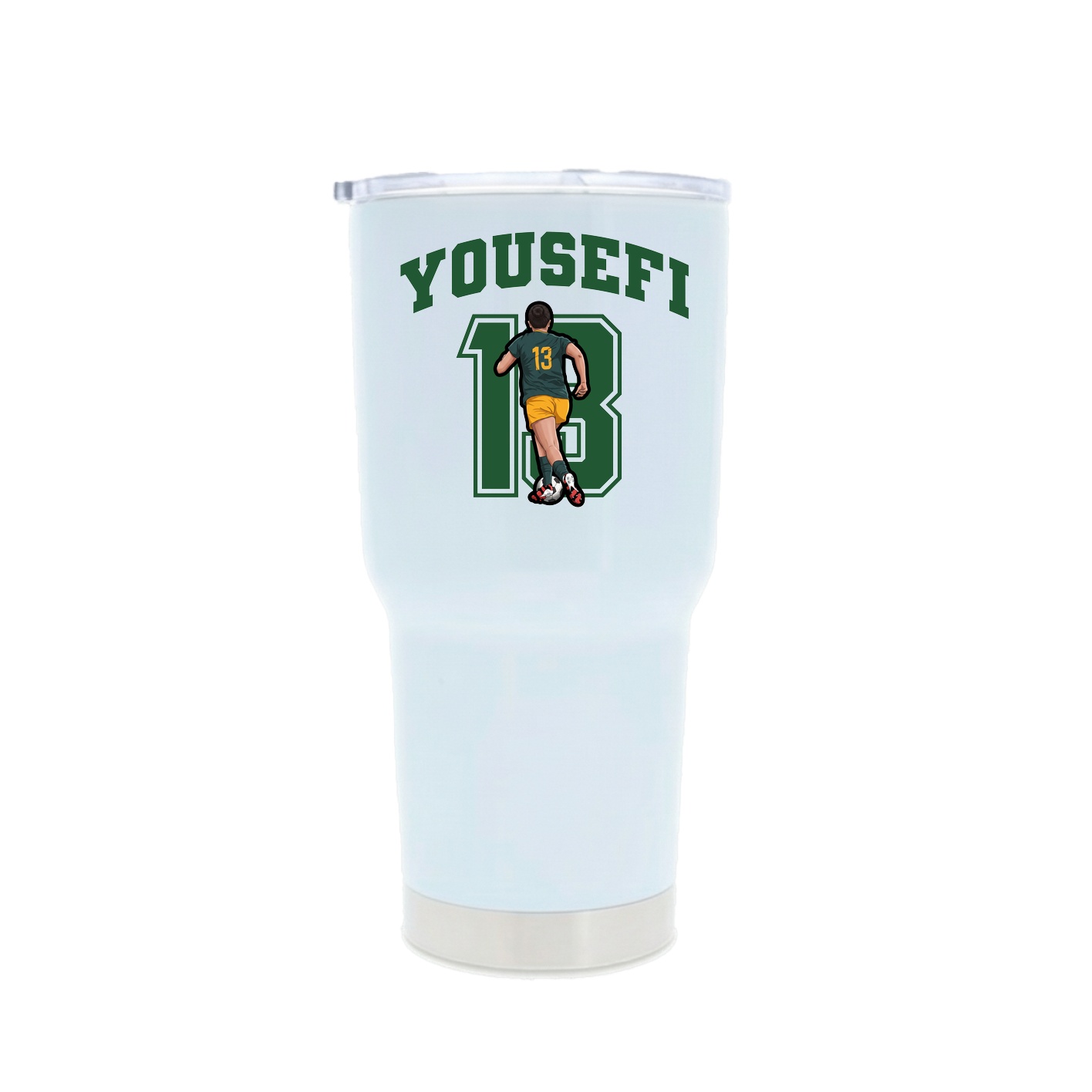 30oz Stainless Steel Tumbler — Number in White