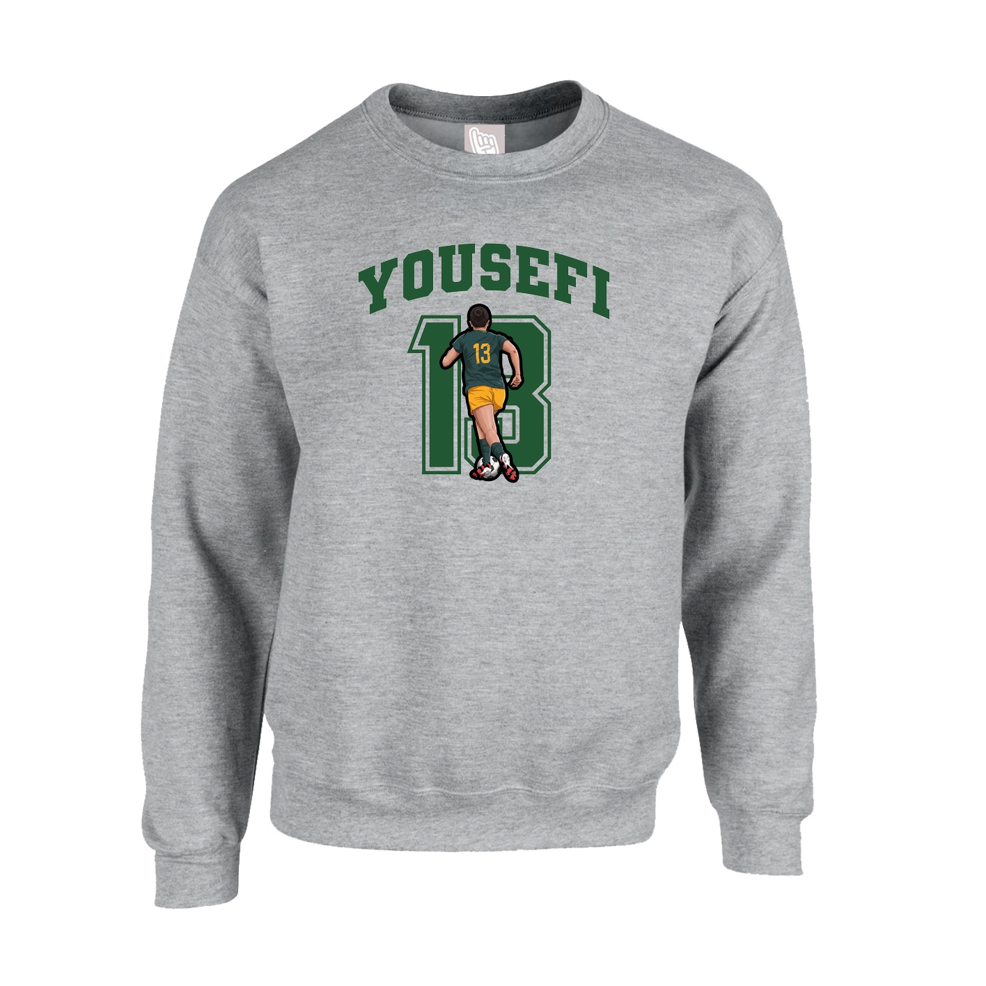 Fleece Crew — Number in Grey