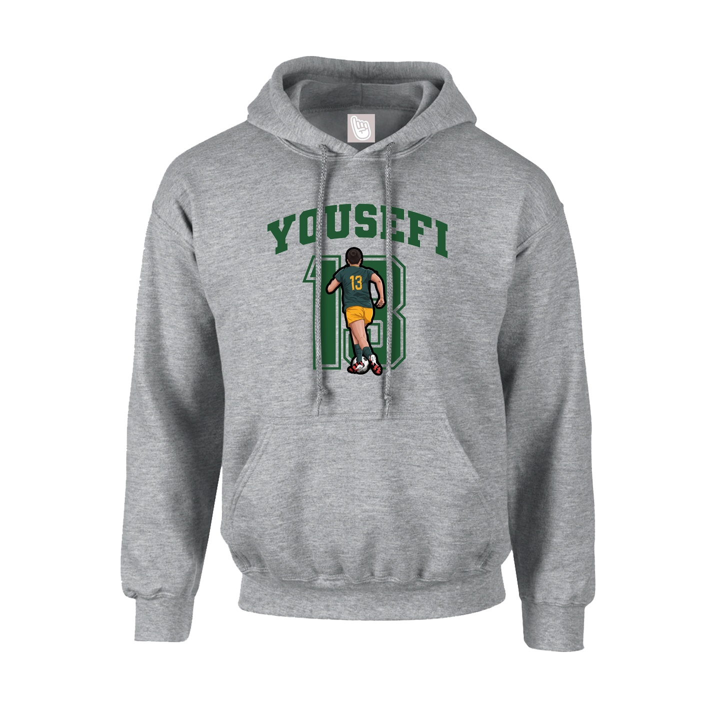 Youth Hoodie — Number in Grey