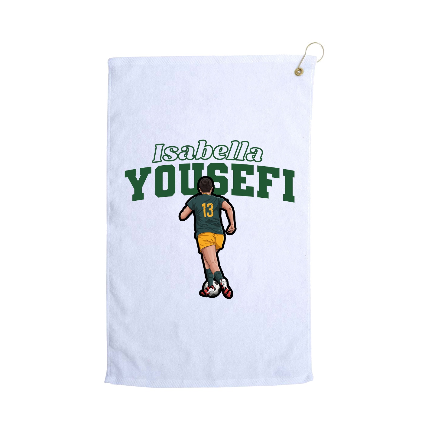 Golf Towel — Name Arch in White