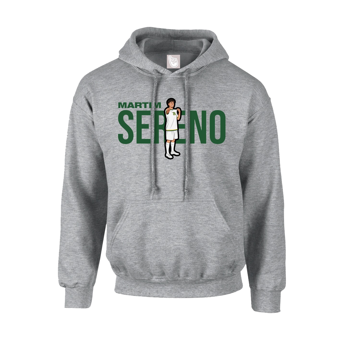 Hoodie — Player Name in Grey