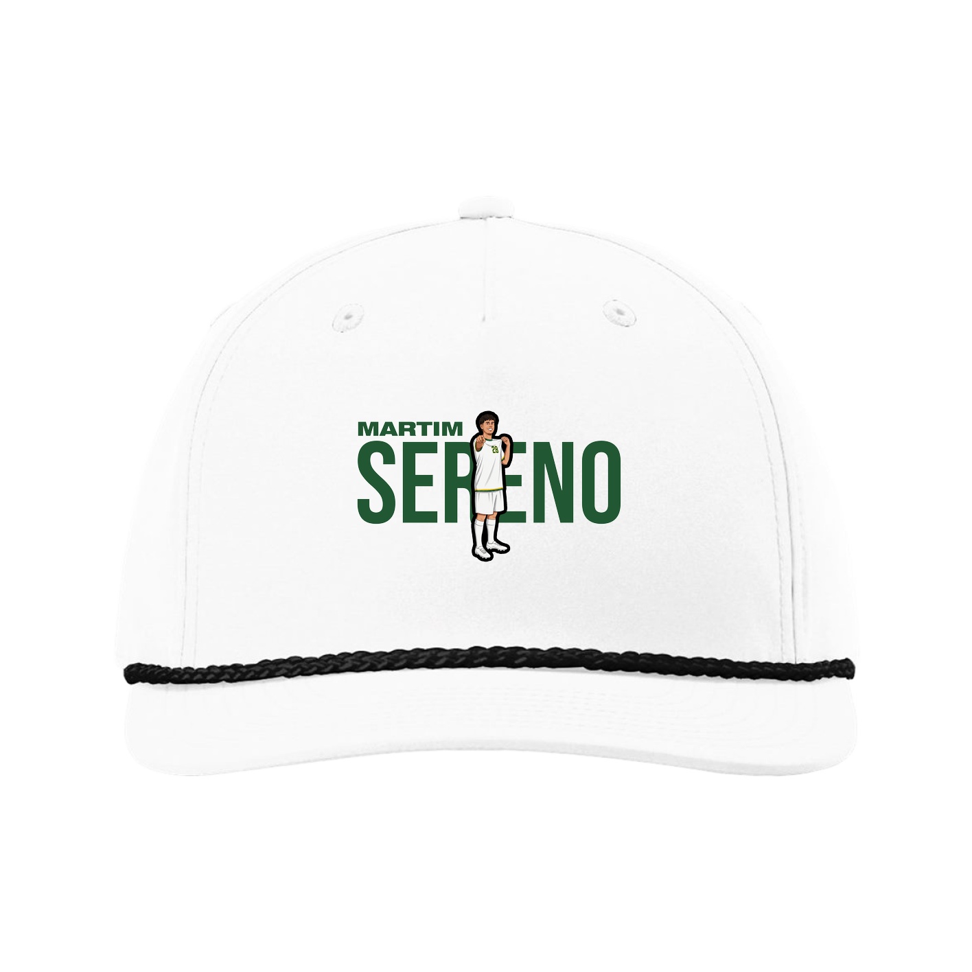 Five-Panel Classic Rope Cap — Player Name in White