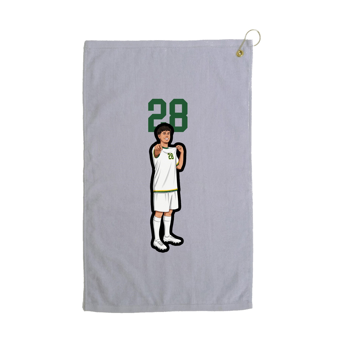 Golf Towel — Number Top in Grey