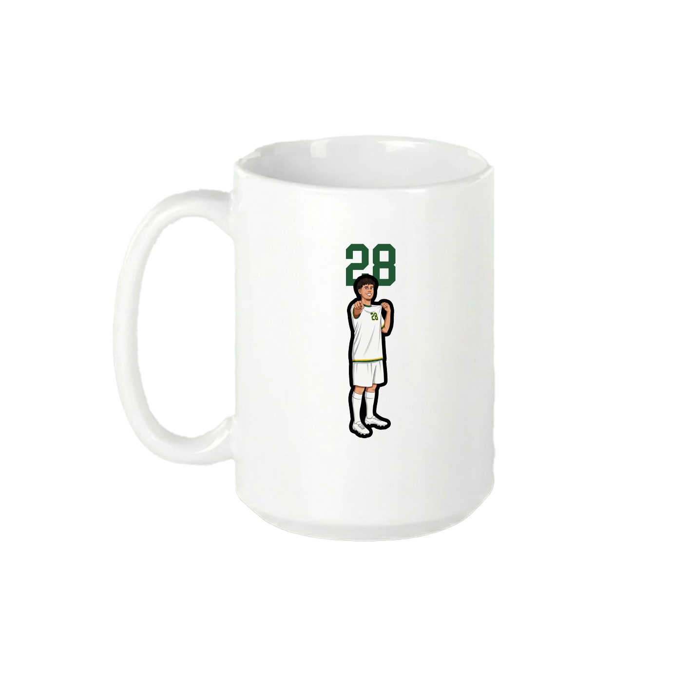 15oz Coffee Mug — Number Top in White