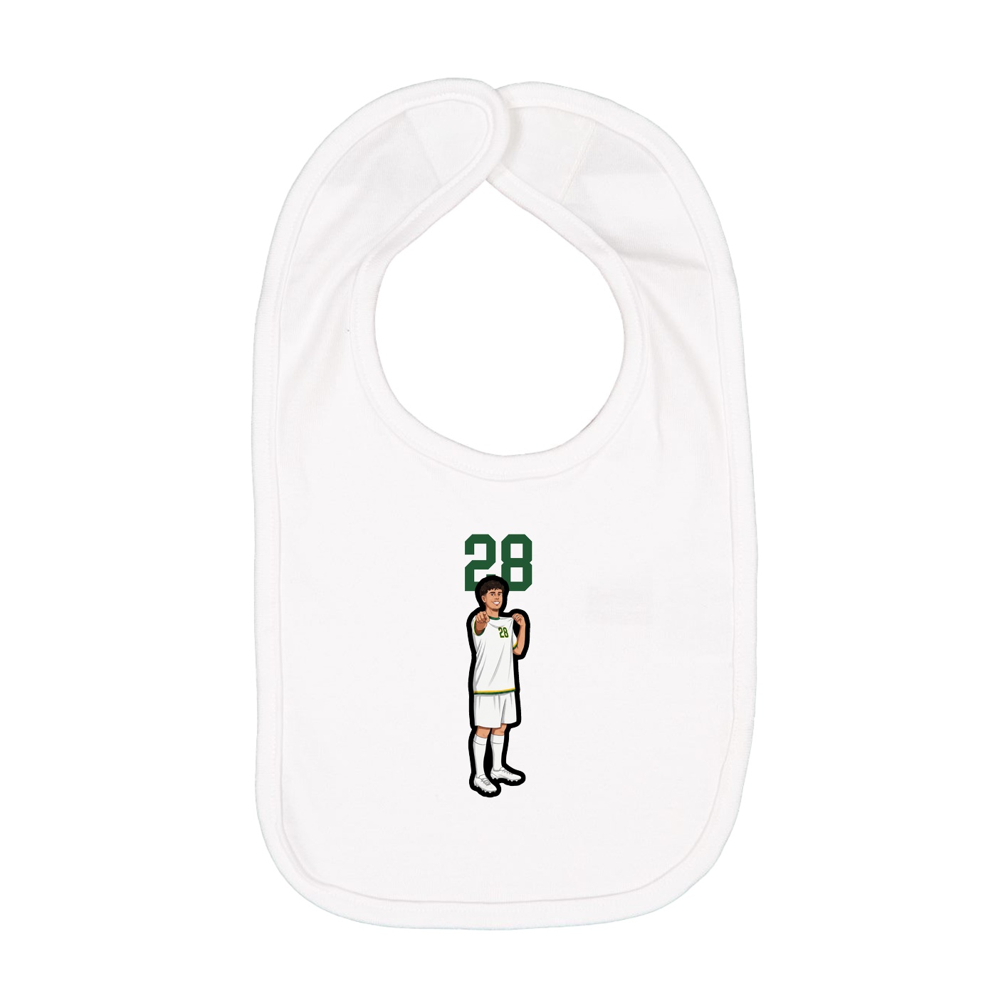Infant Bib — Number Top in White