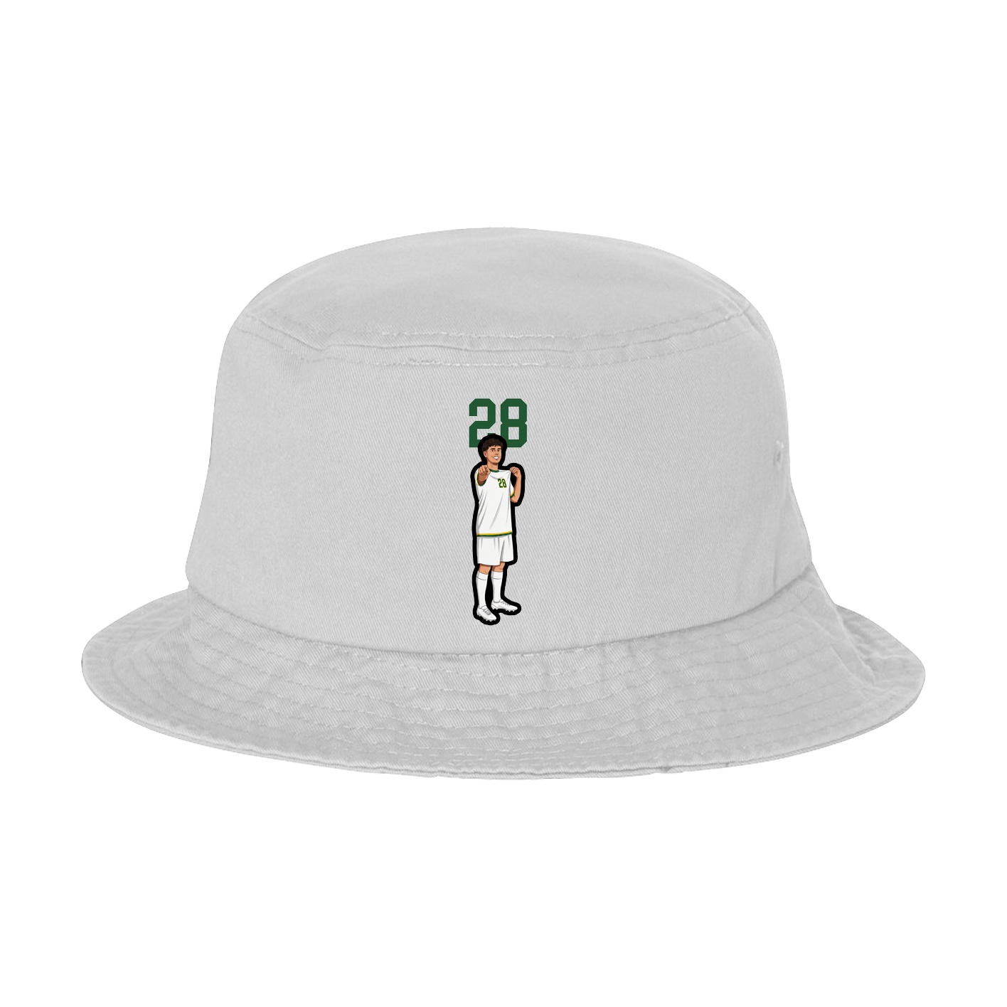 Bucket Cap — Number Top in White