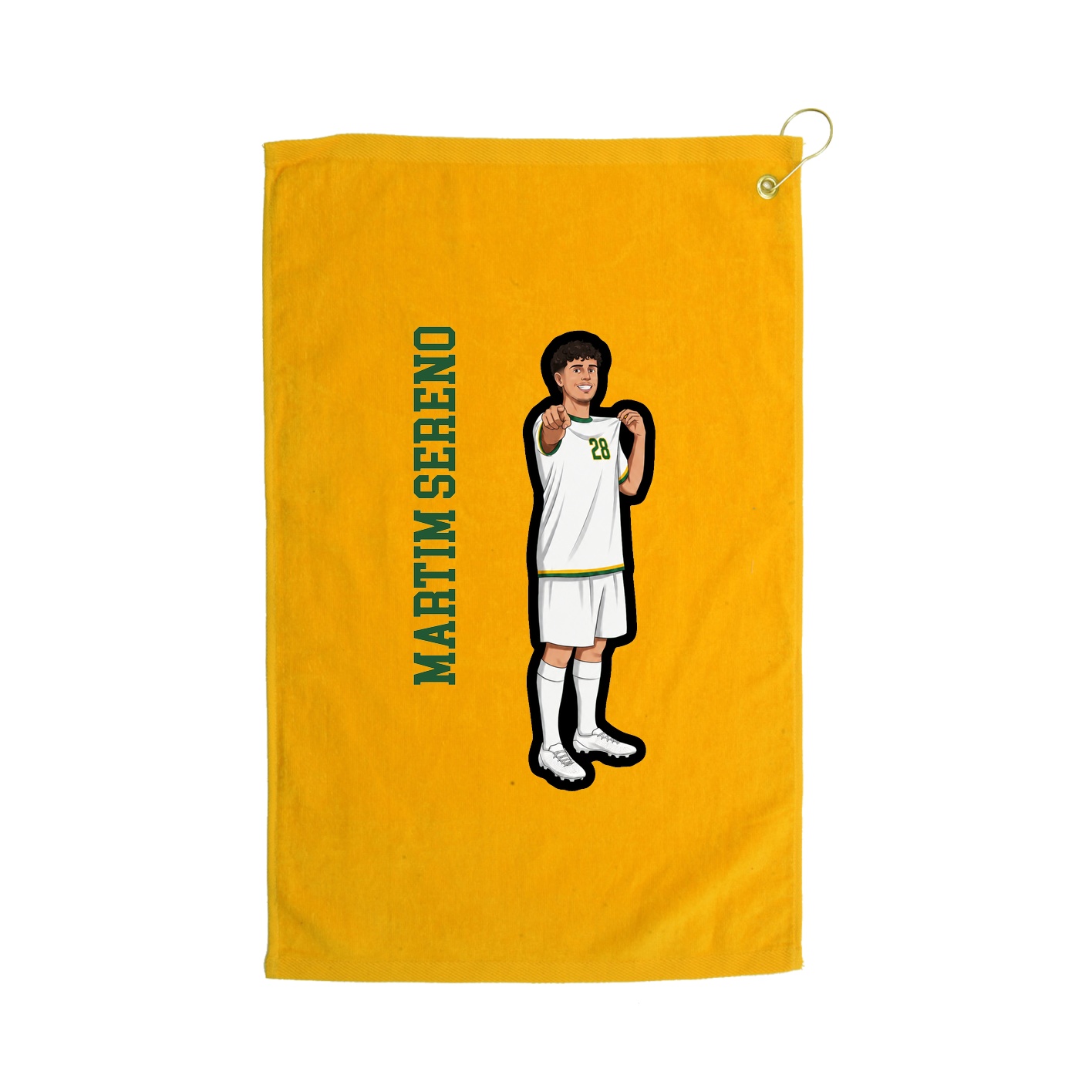 Golf Towel — Name Vertical in Gold