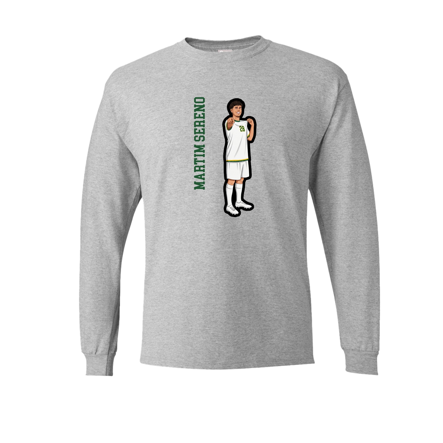 Long Sleeve Tee — Name Vertical in Grey