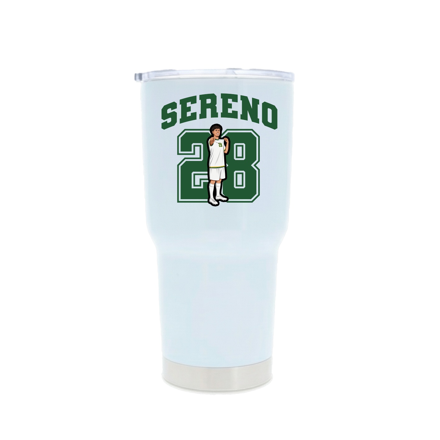 30oz Stainless Steel Tumbler — Number in White