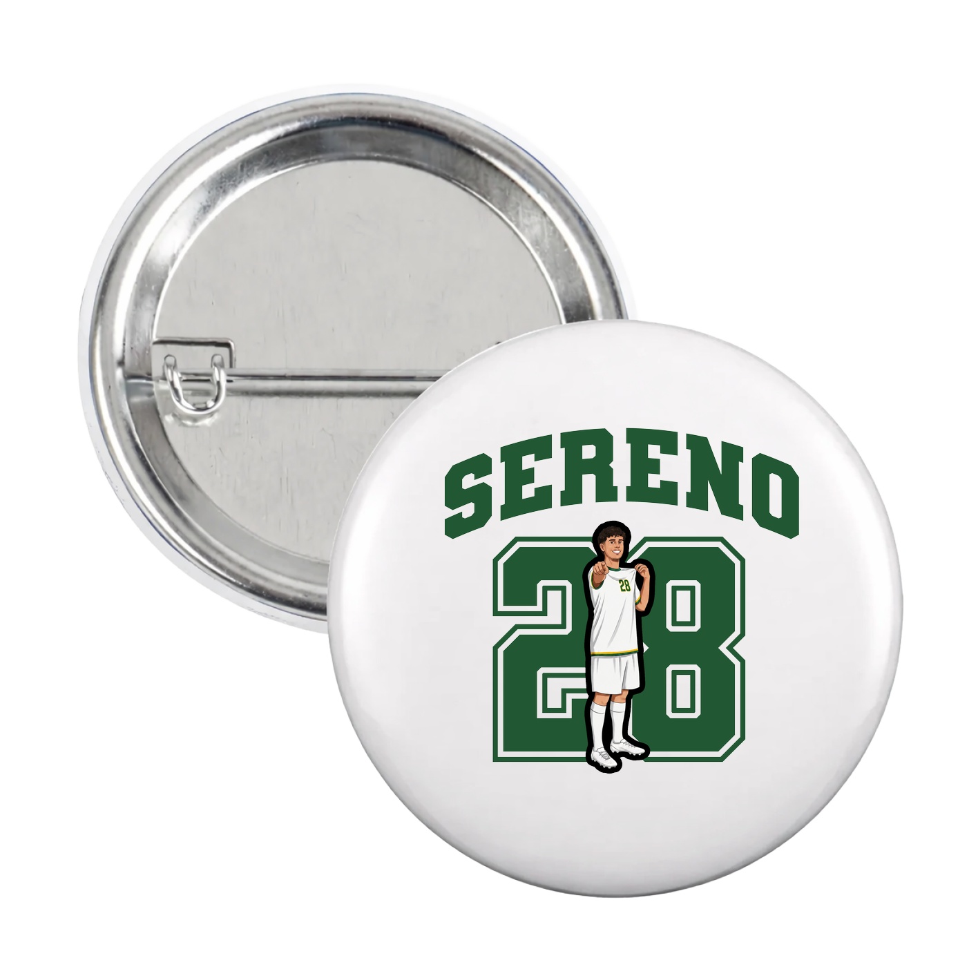 Game Day Button — Number in White