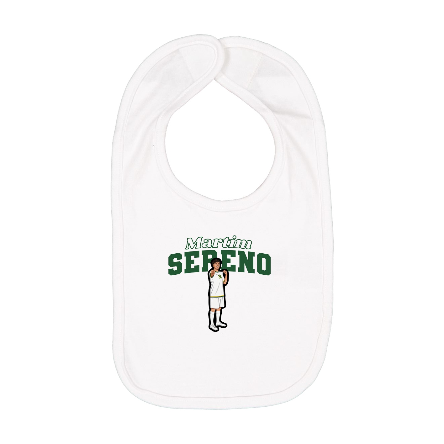 Infant Bib — Name Arch in White