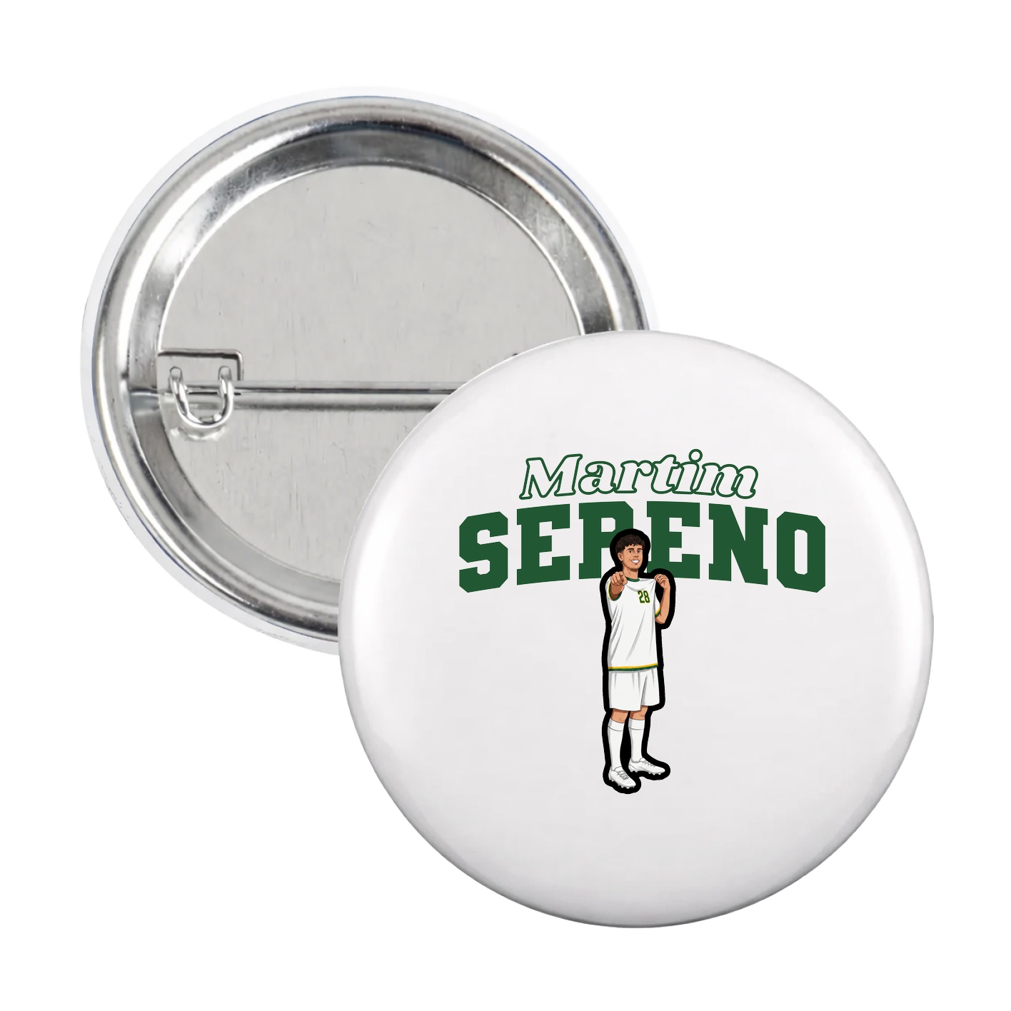 Game Day Button — Name Arch in White