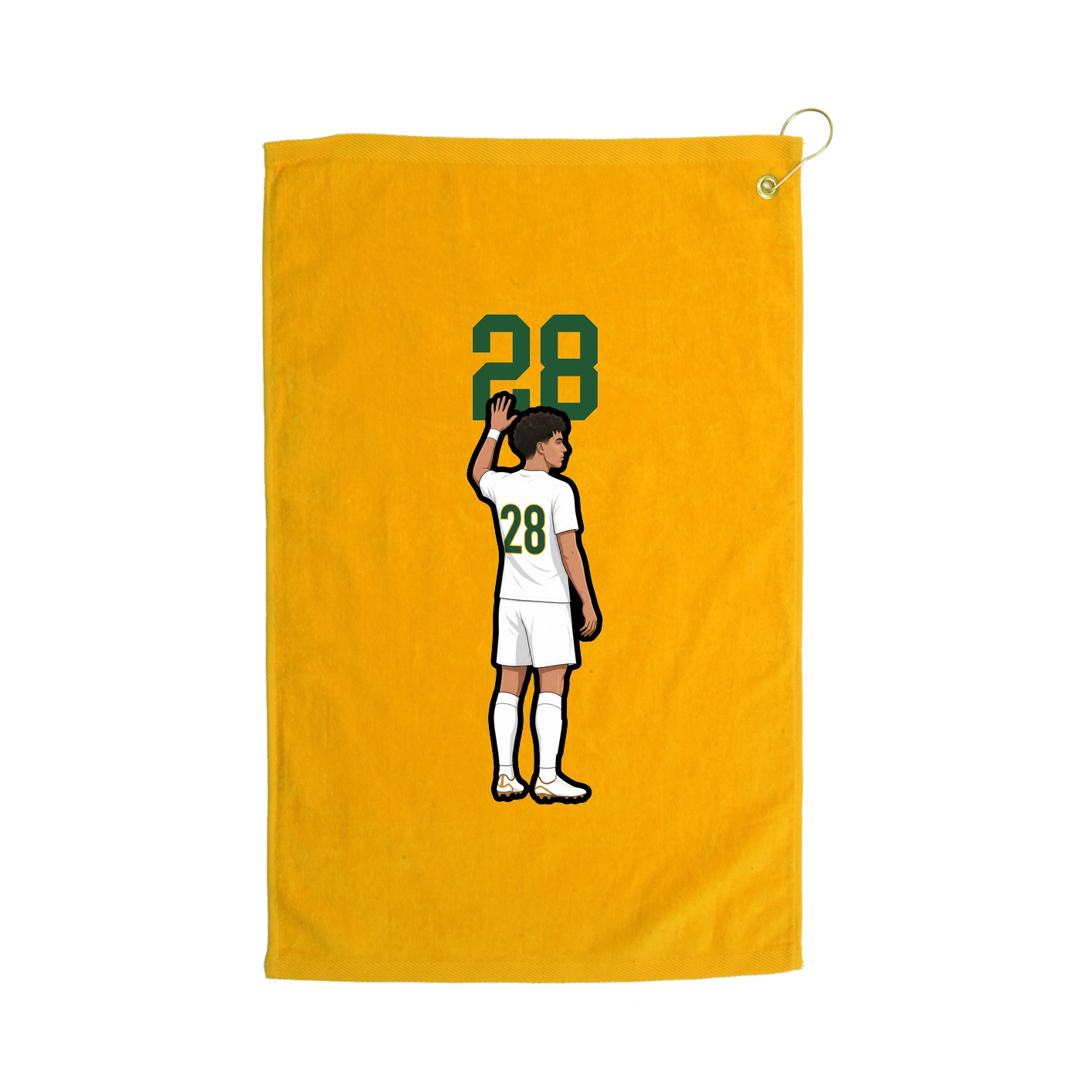 Golf Towel — Number Top in Gold
