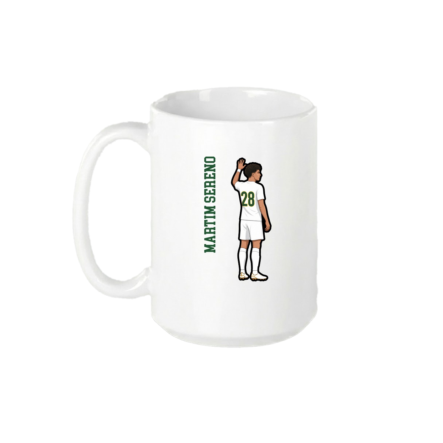 15oz Coffee Mug — Name Vertical in White