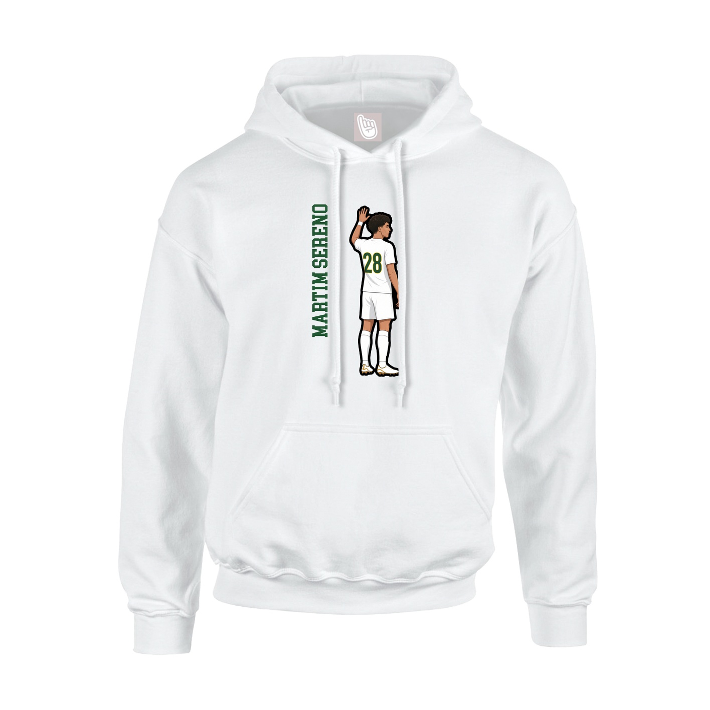 Hoodie — Name Vertical in White