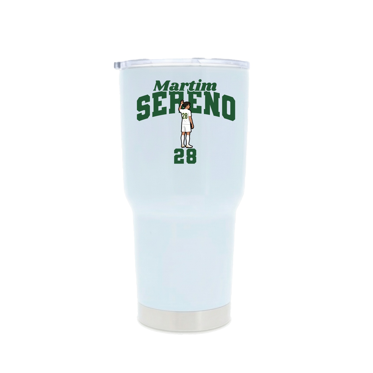 30oz Stainless Steel Tumbler — Signature Arch in White
