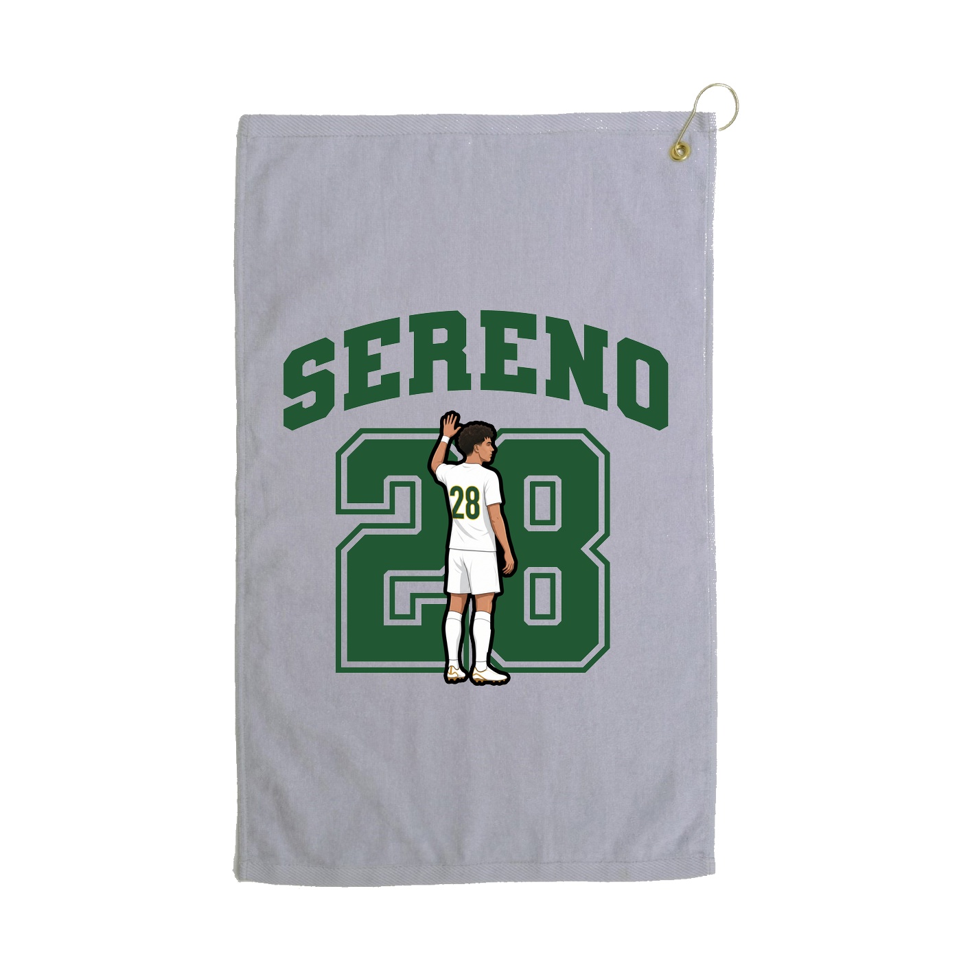 Golf Towel — Number in Grey