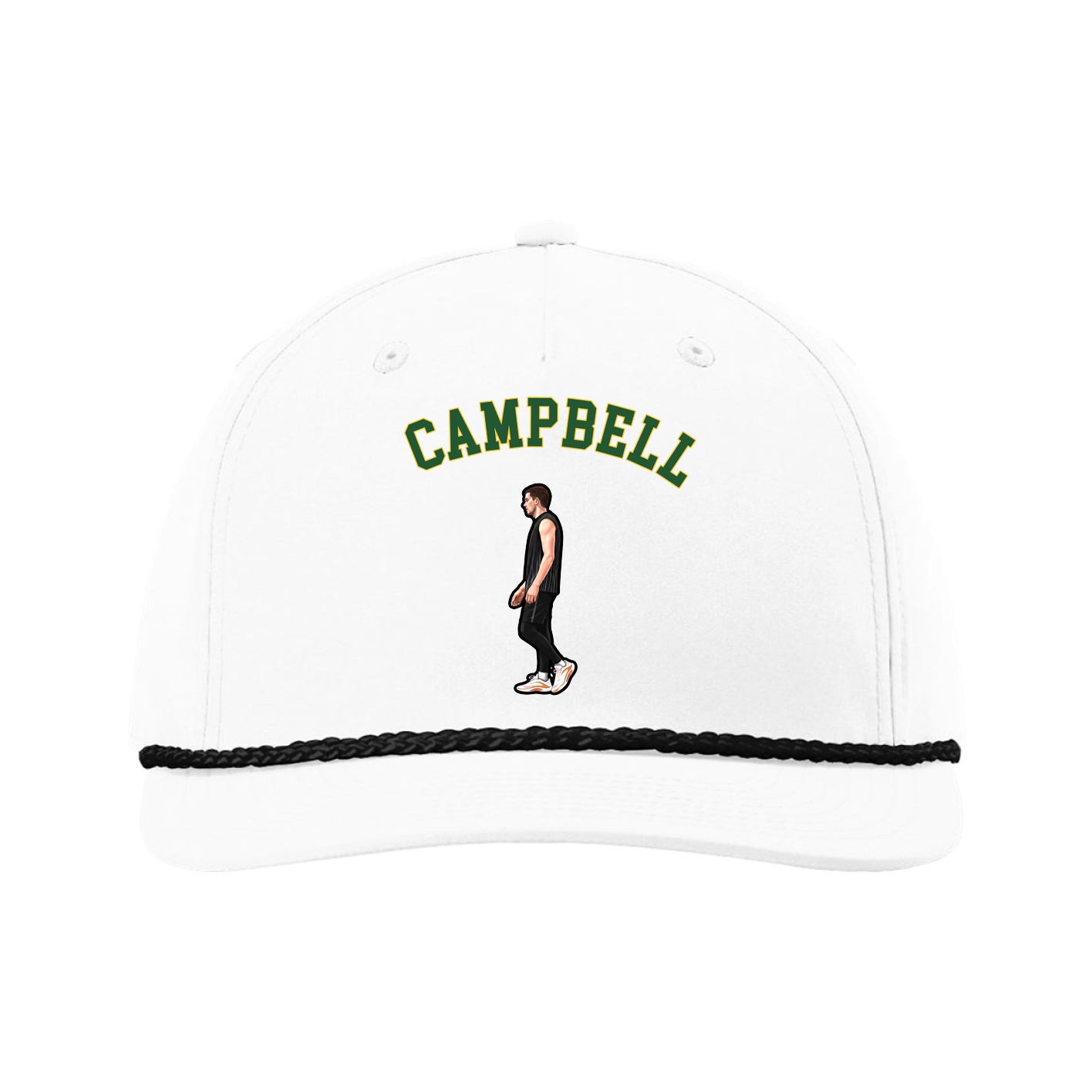 Five-Panel Classic Rope Cap — Shirsey Arch in White