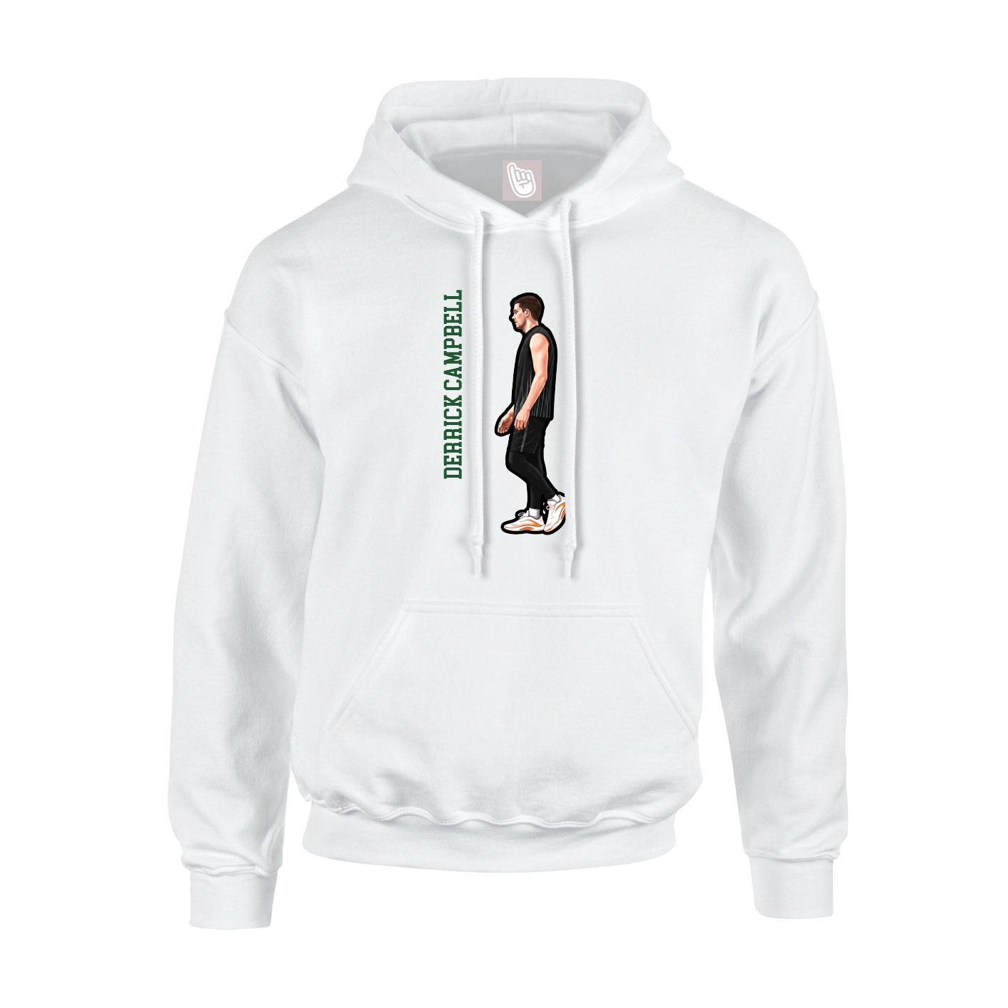 Youth Hoodie — Name Vertical in White