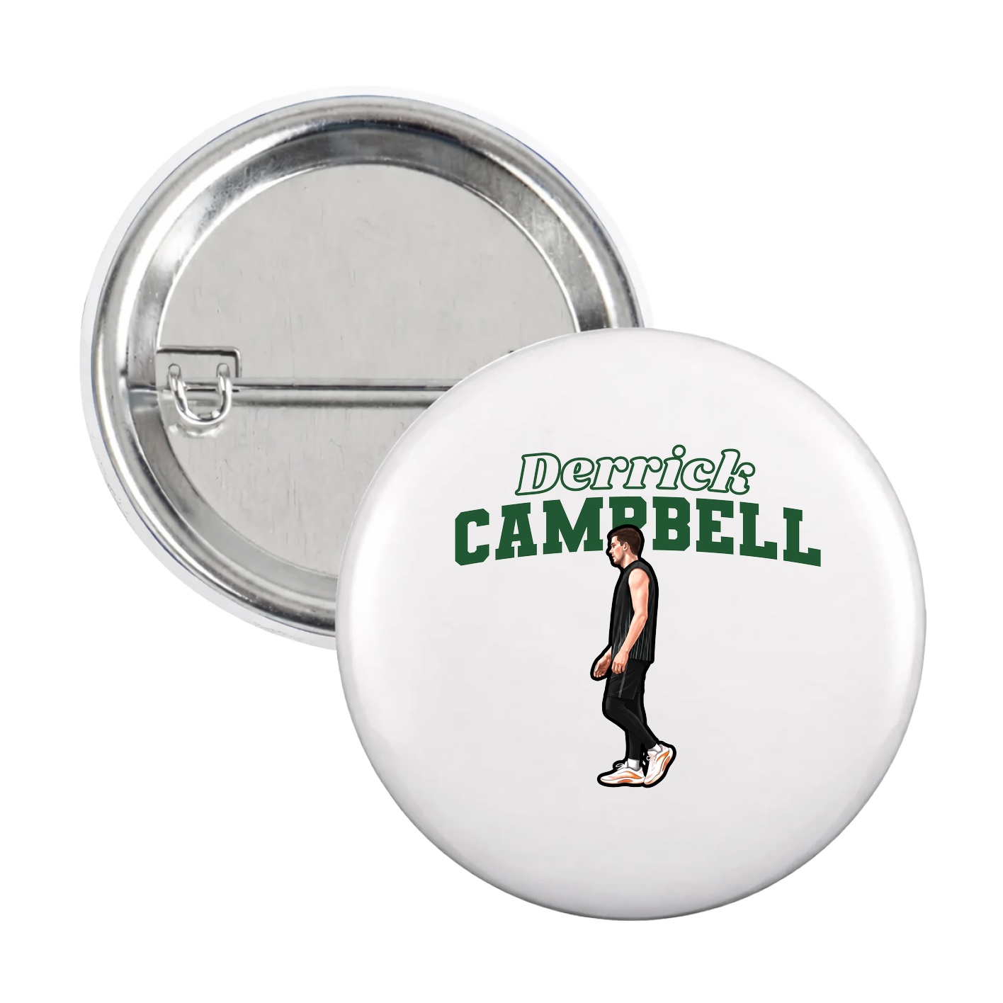 Game Day Button — Name Arch in White