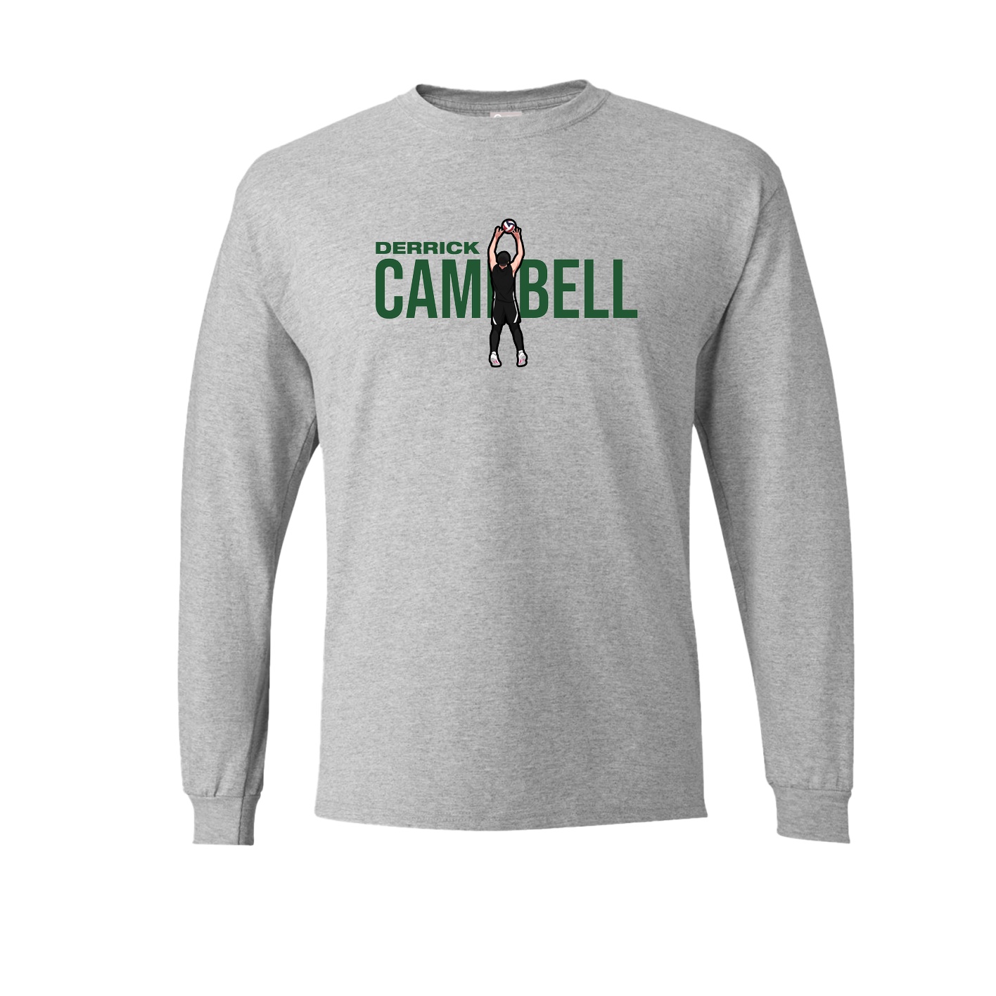 Long Sleeve Tee — Player Name in Grey