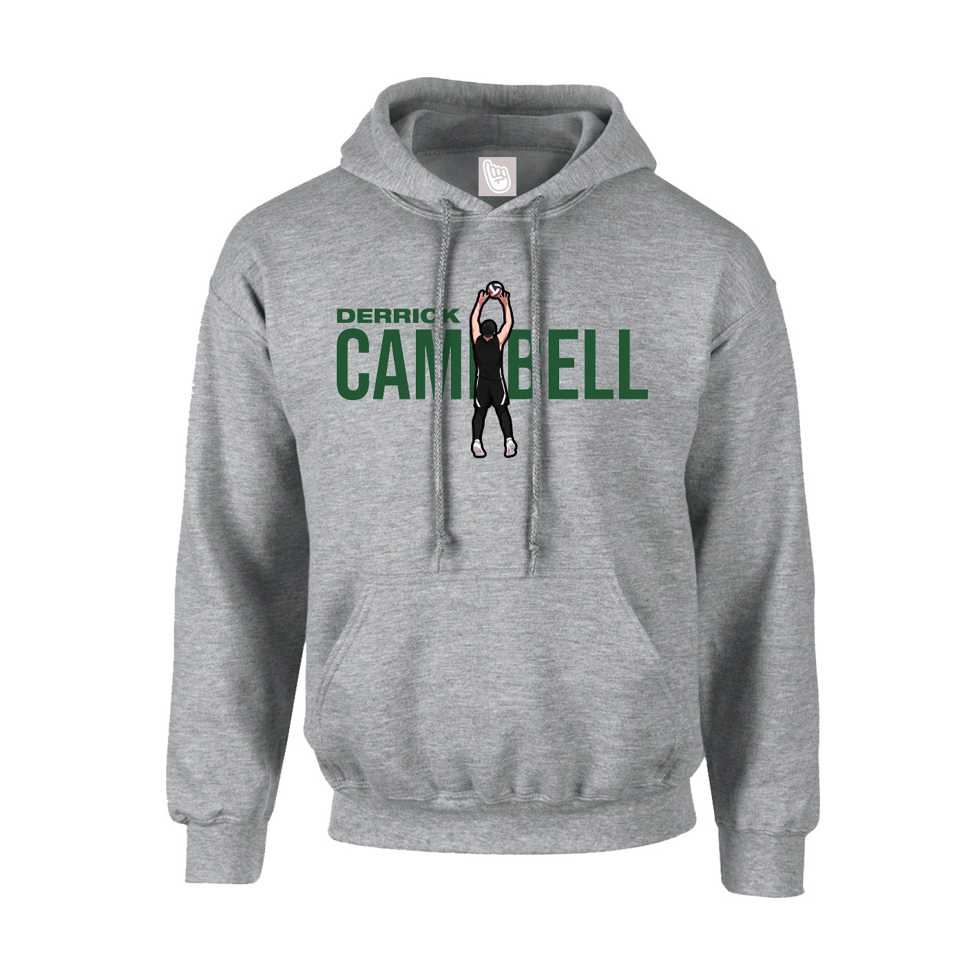 Youth Hoodie — Player Name in Grey