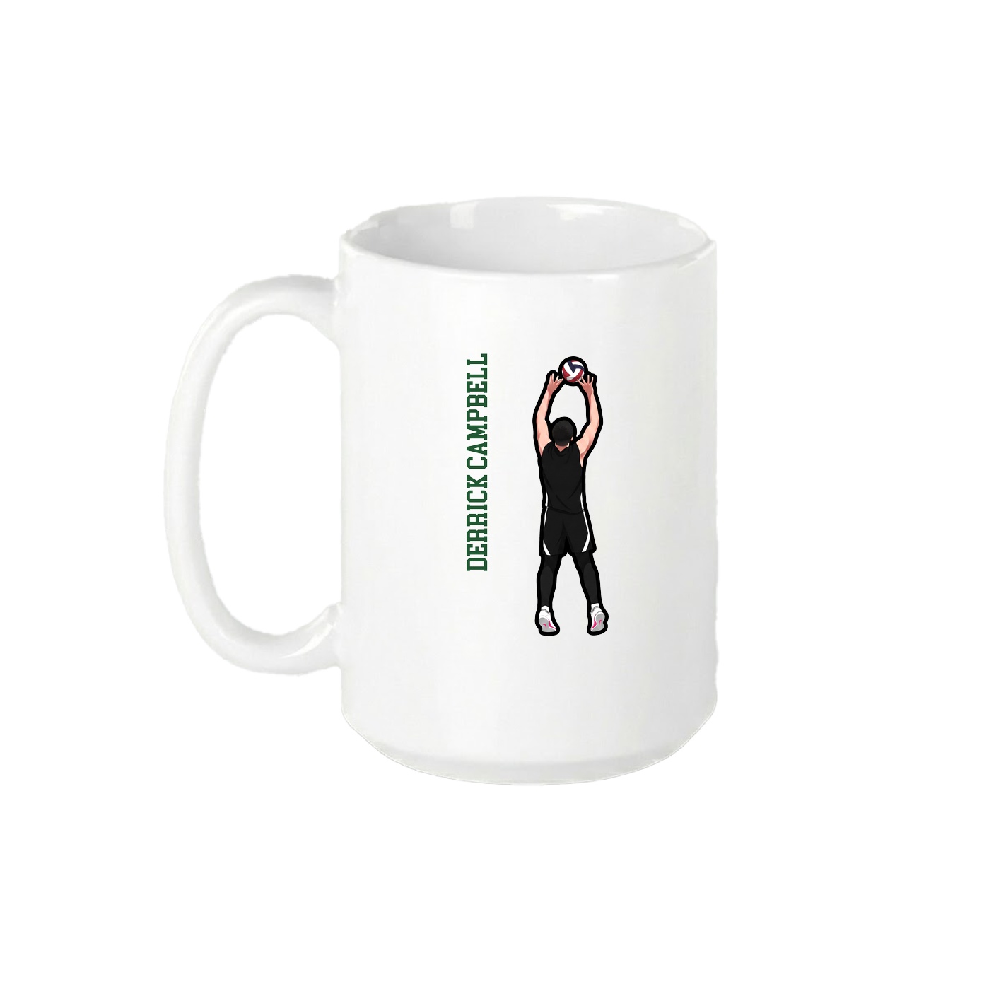15oz Coffee Mug — Name Vertical in White