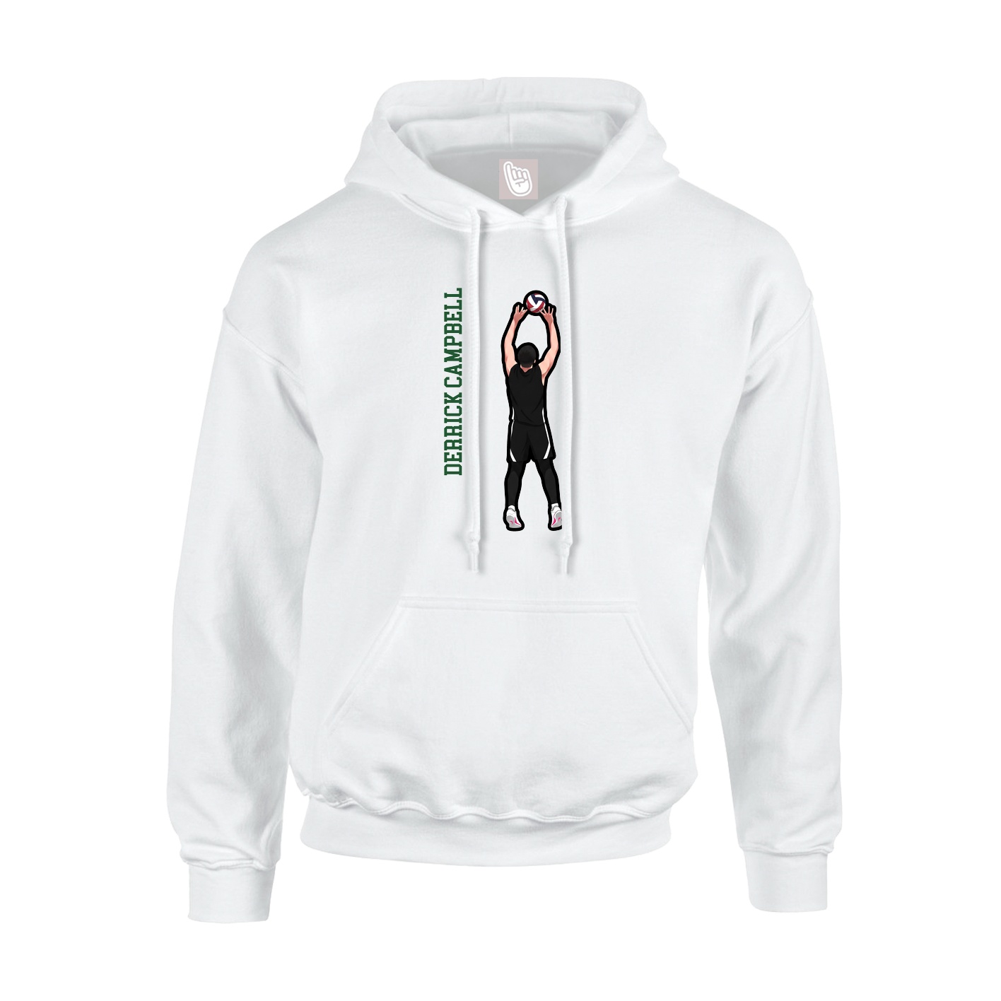 Youth Hoodie — Name Vertical in White