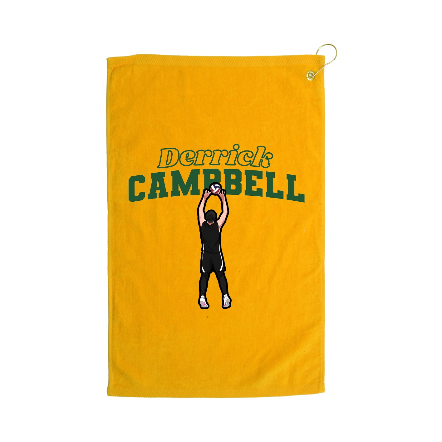 Golf Towel — Name Arch in Gold