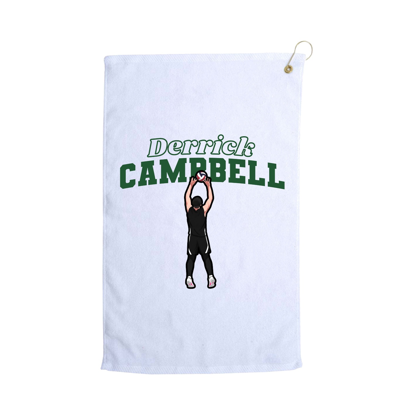 Golf Towel — Name Arch in White