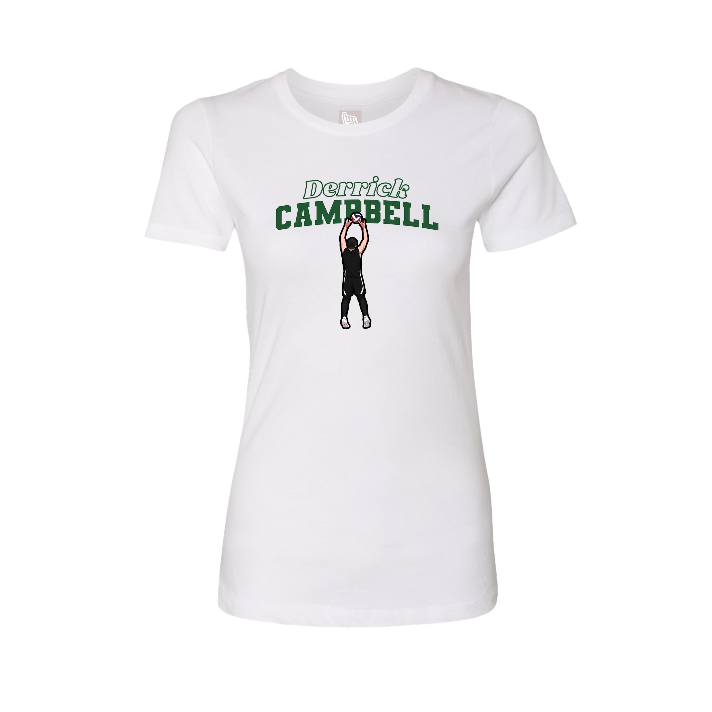 Womens Tee — Name Arch in White