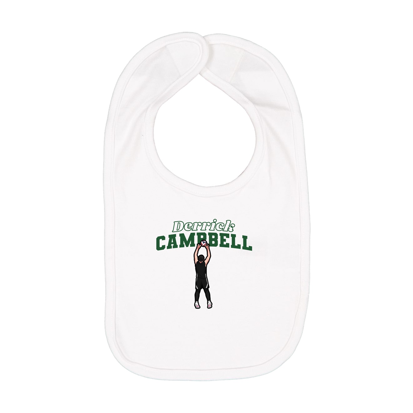 Infant Bib — Name Arch in White