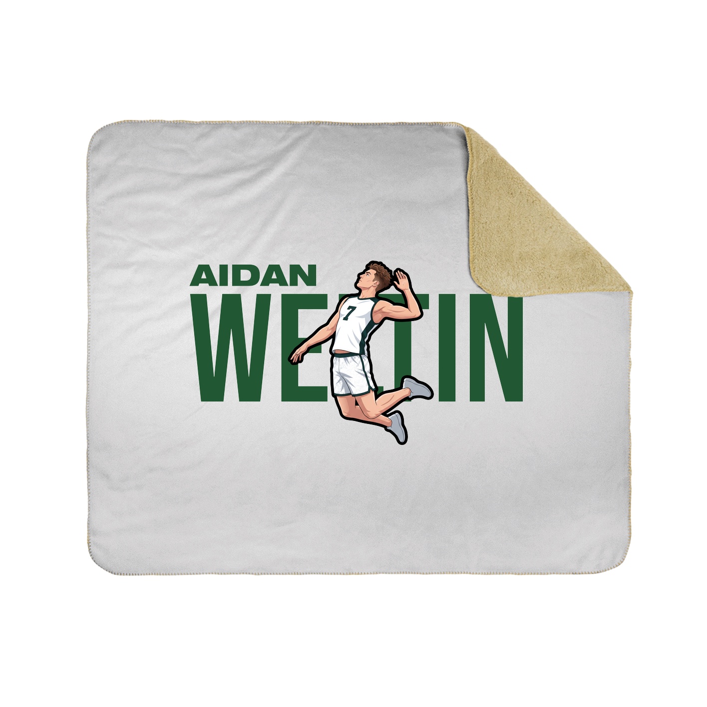 Throw Blanket — Player Name in White