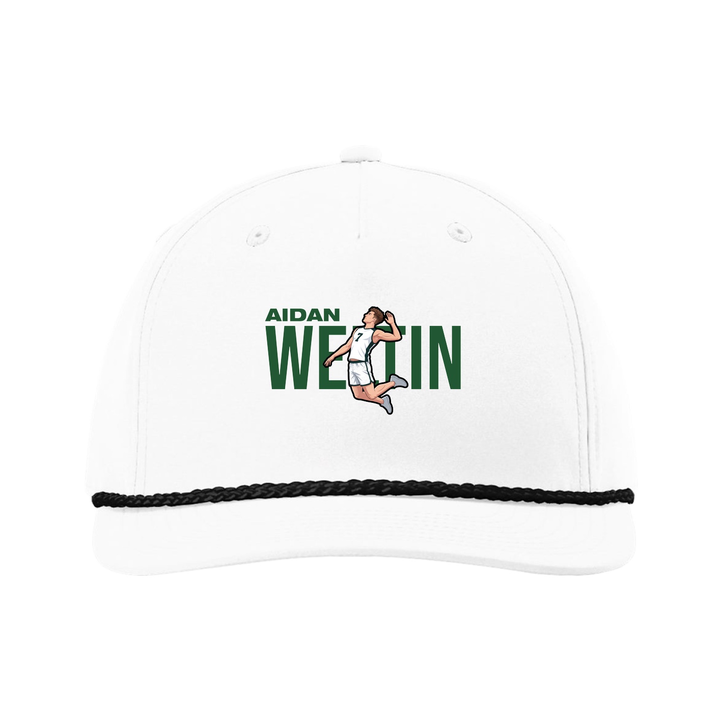 Five-Panel Classic Rope Cap — Player Name in White