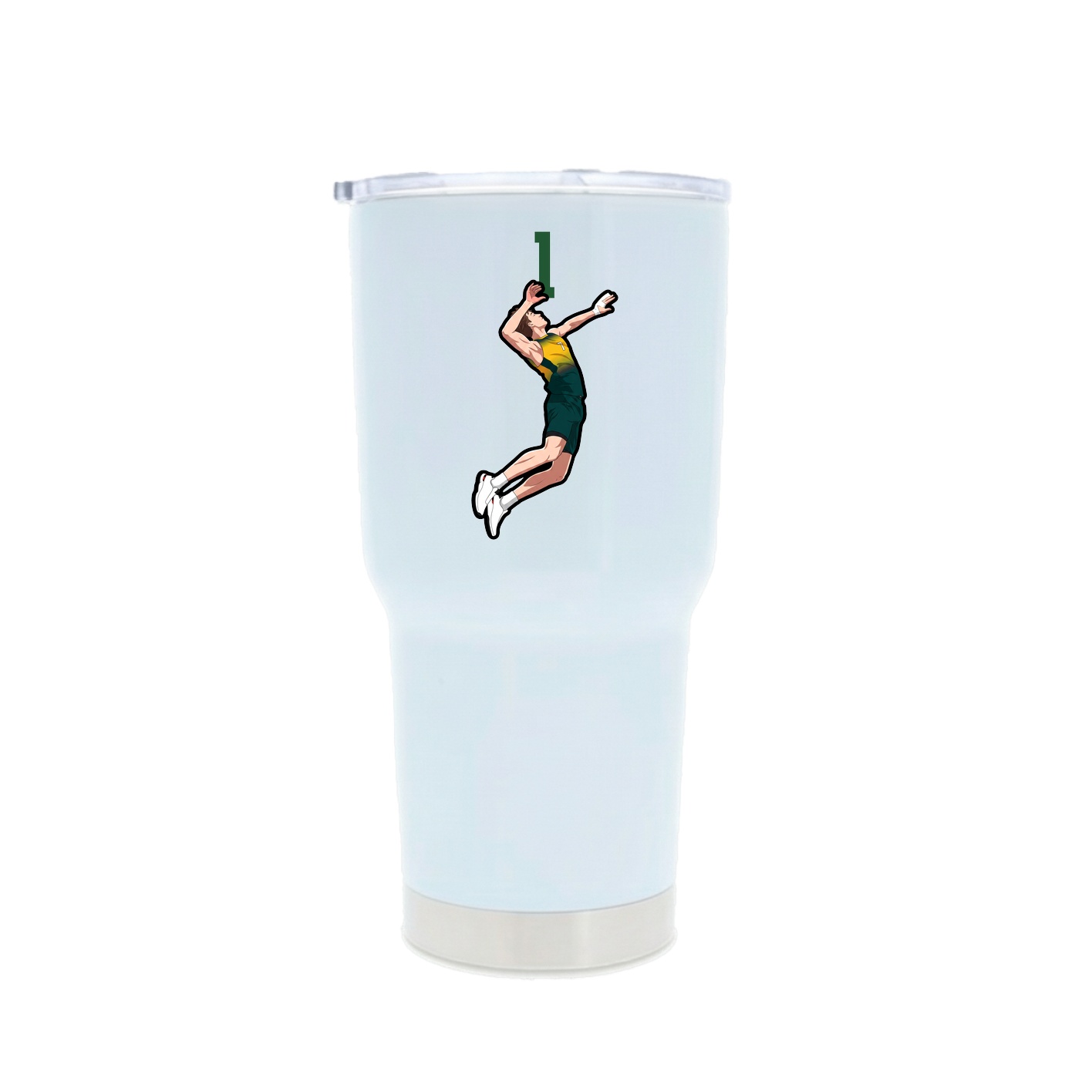 30oz Stainless Steel Tumbler — Number Top in White