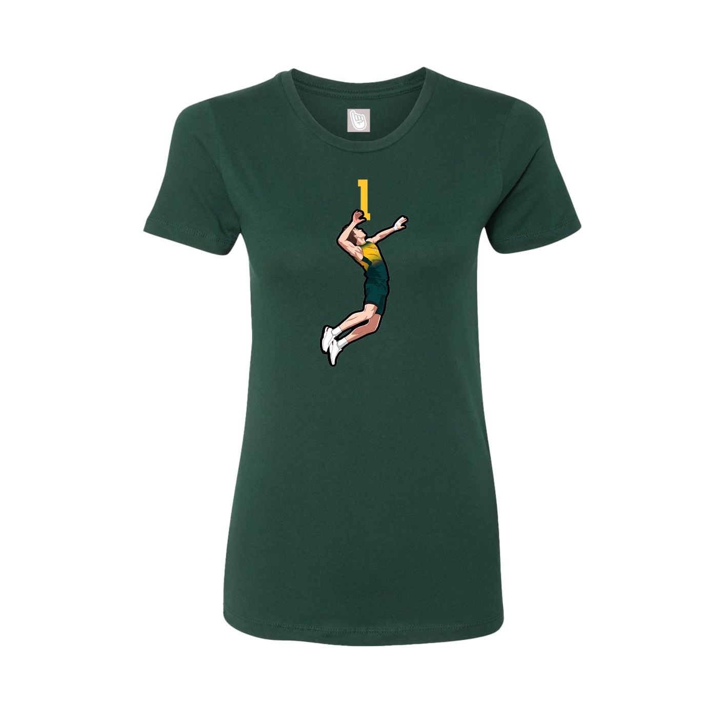 Fitted Women's Tee — Number Top in Green
