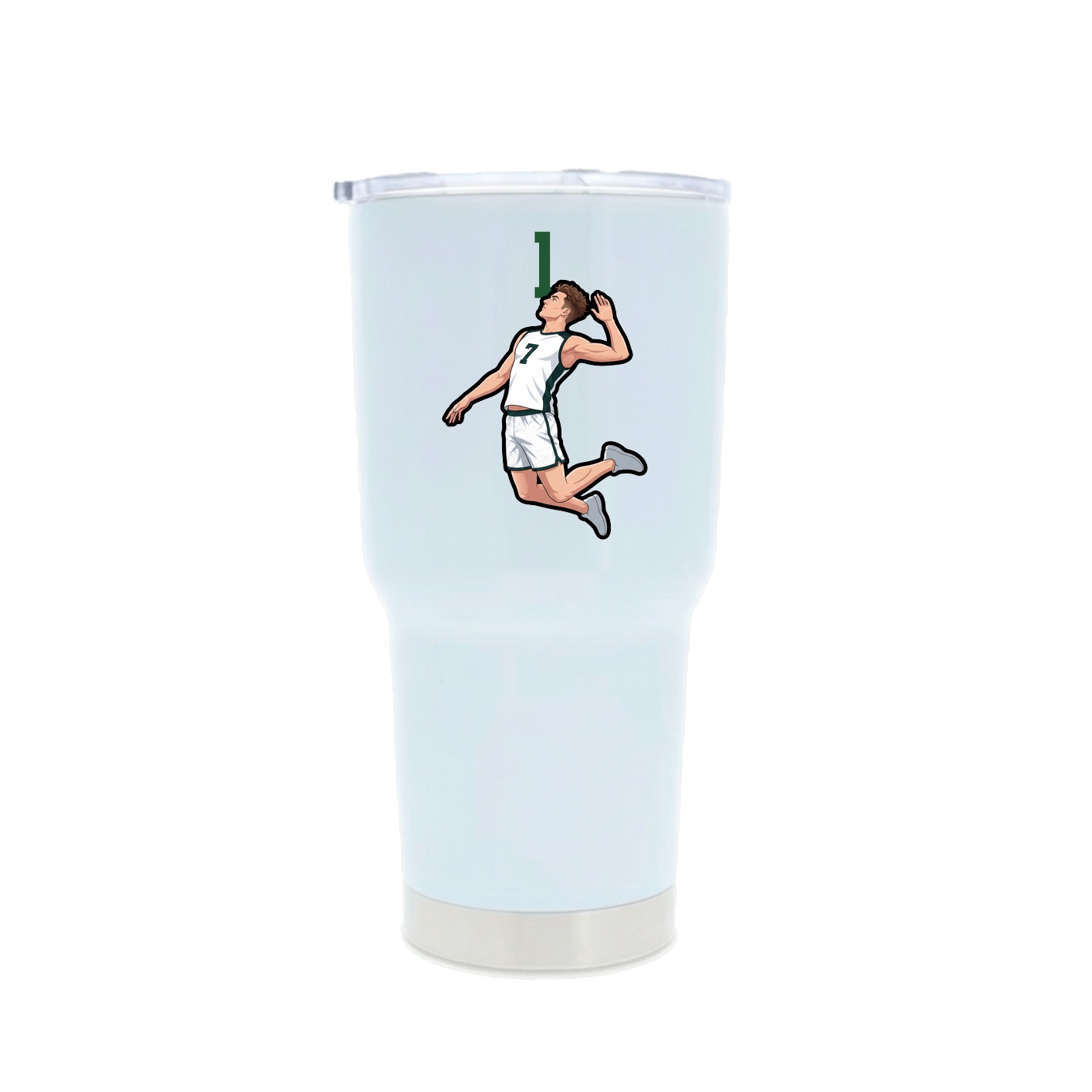 30oz Stainless Steel Tumbler — Number Top in White